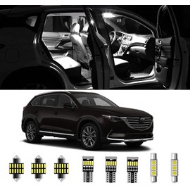AWALITED 13pcs CX-9 Interior LED Lights Kit Ultra Bright Map Dome LED Replacement Bulbs for 2014 2015 2016 2017 2018 Mazda CX9 all Cab Sizes