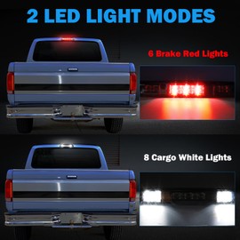3rd Third Brake Light for 1992 1993 1994 1995 1996 1997 Ford F150 F250 F350 Bronco High Mount Stop Light Assembly LED Smoked Cargo Lamp Accessories