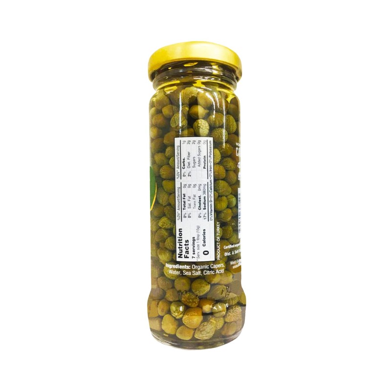 IOS Organic Non-Pareil Capers in Sea Salt, USDA Organic, Vegan,