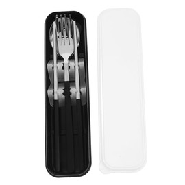 Juego De Cubiertos Portátil De Acero Inoxidable Con Tenedor Cuchara Palillos Y Estuche De Transporte Utensilios Reutilizables Para Camping Viaje Y Lon