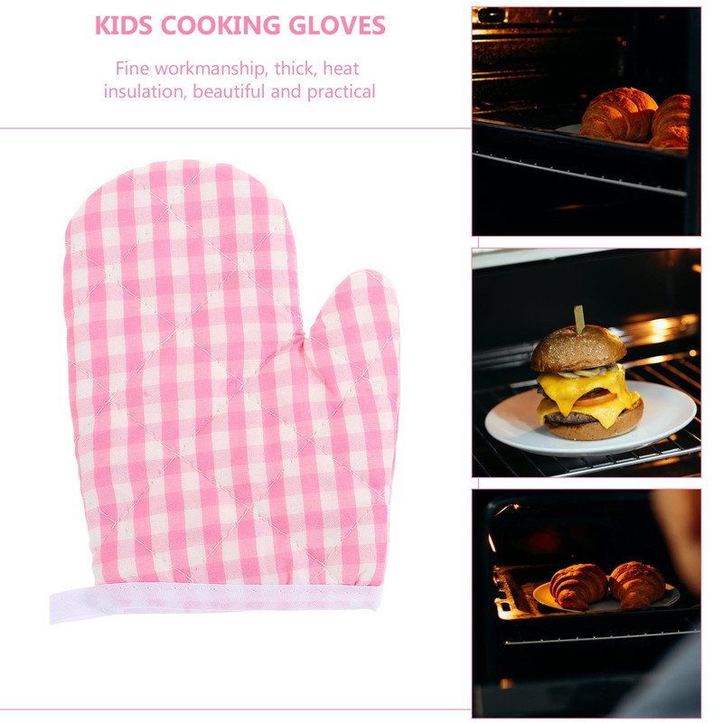 Oven Mitts for Kids Christmas Kitchen Gloves Baking Tool Microwave