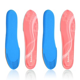 Szdxuw 2 Pairs Memory Foam Insoles - Women and Men Cut to Insoles, Cushioning Comfort Soft Insole for Sports Shoes, Sneakers, Walking Boots, Work Shoes Replacement Shoe Inserts, Pink Women