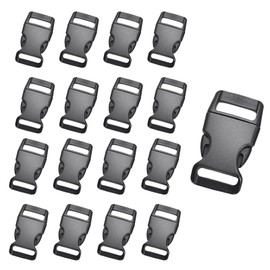 Nzexlyva 50Pcs Paracord Bracelet Buckles Clips, 3/8 Inch Side Release Buckles Plastic Clips for Paracord Bracelets, Black Dog Collars & Straps Heavy Duty Quick-Release Clips for DIY Crafts