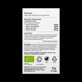 Living Nutrition Organic Fermented True Adaptogens 60 Capsules