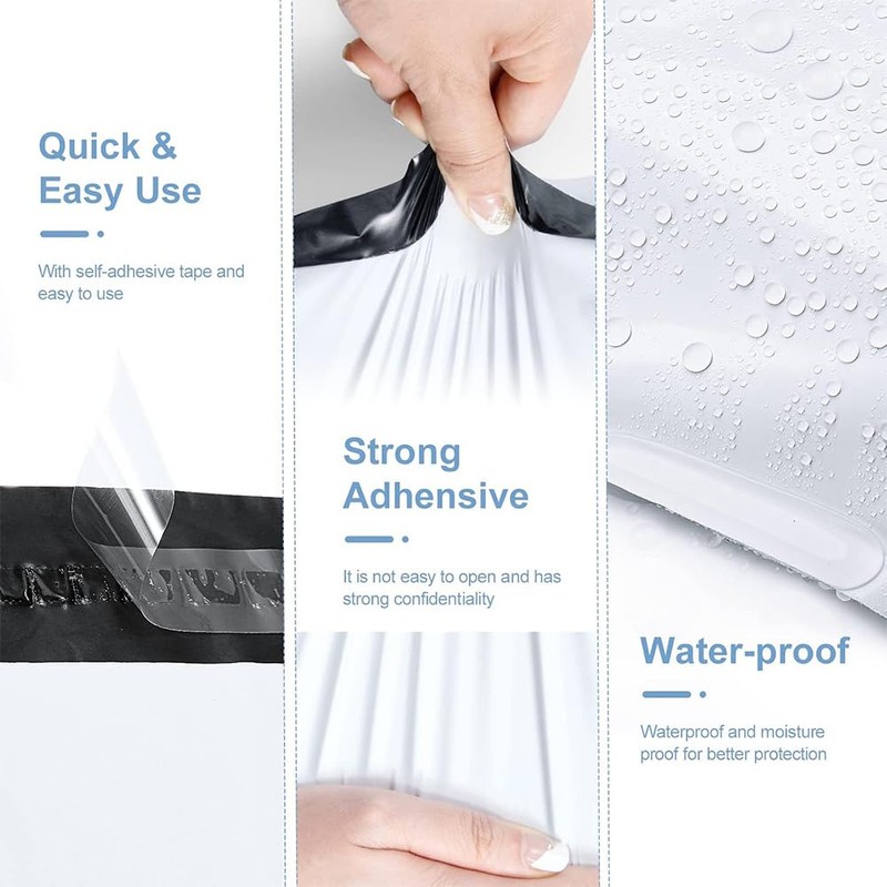 QOOWFEANIG 100Pcs Metronic Poly Mailers,15x20cm Self-Sealing Shipping Bags, Durable Thick