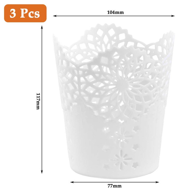 CENBEN 3 PCS Plastic Flower Hollow Pen Holder Vase Pot