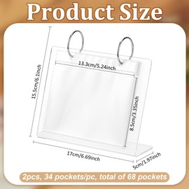 FINGERINSPIRE 2 Pcs Acrylic Desk Calendar Storage Photo Albums Stands with 34 Pockets 5x3inch Vertical Photo Album Calendar Photo Album Desk Photo Frame Clear Acrylic Photo Album