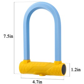 Bike U Lock with Security Steel Cable,Blue Lock Shackle and Mount Holder,Anti Theft Bicycle Secure Locks,17mm Thick Shackle Alloy Steel U Lock for Bike,E-bike,Escooter,Motorcycle(Color:Blue)