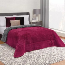El Elefantito Cobertor Bicolor Borgoña King Size Invernal Ultra Suave