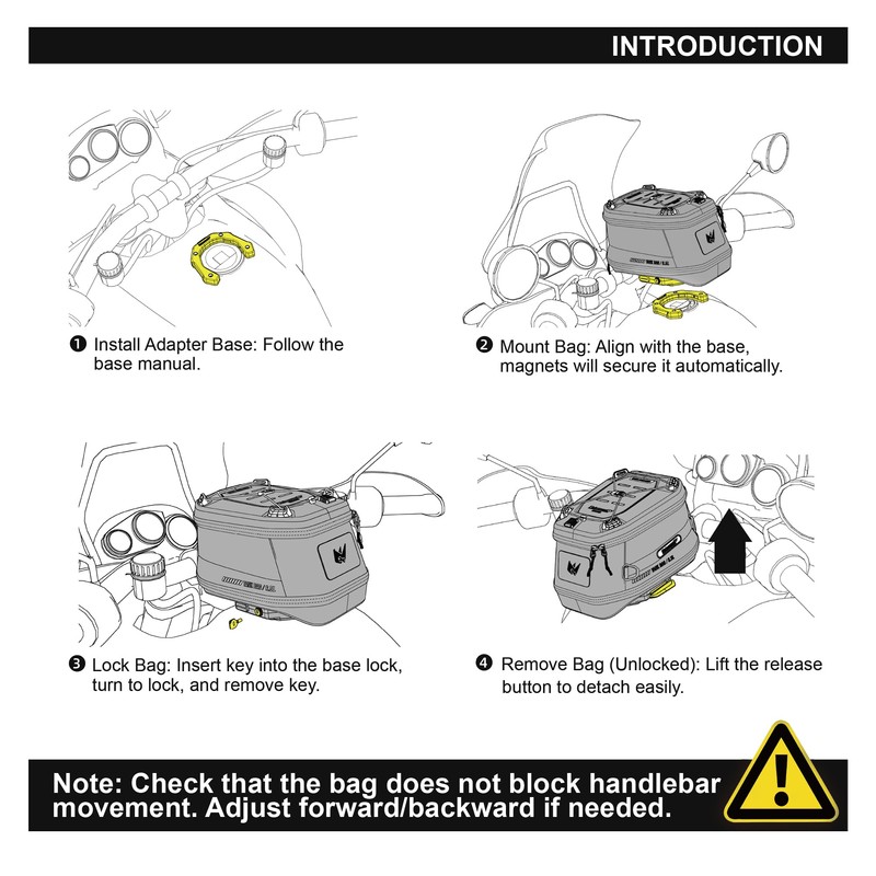 Motorcycle Tank Bag Adapter Base with Strong Magnetic-XM10404