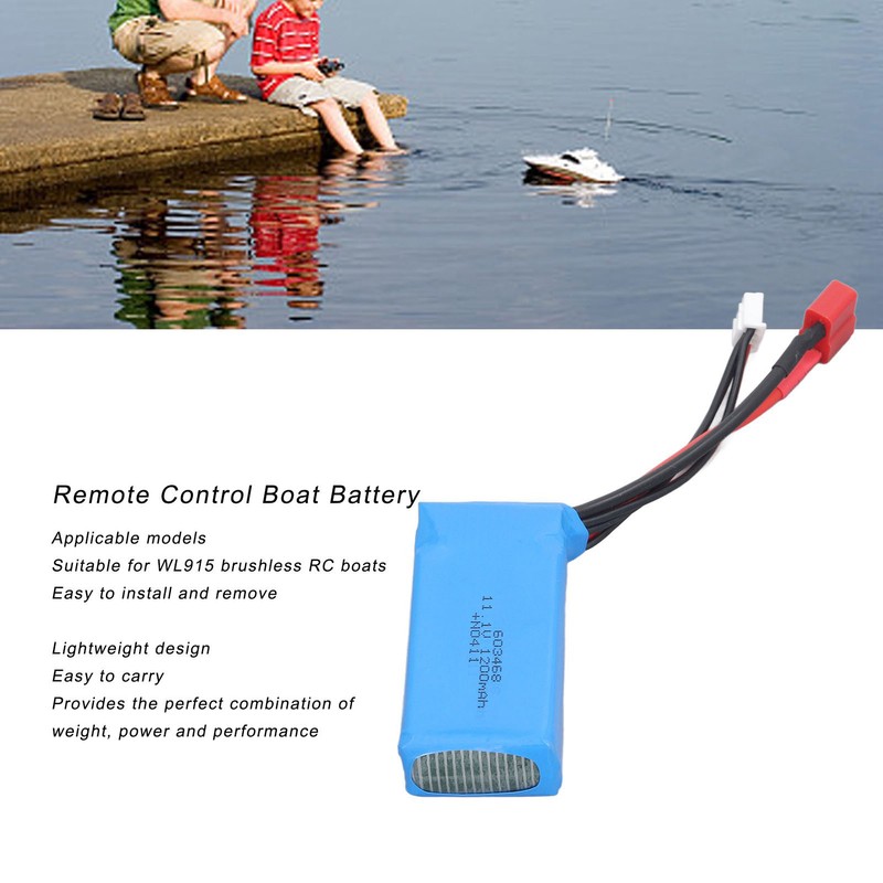 Remote Control Boat Battery Lightweight Safe 11.1V 1200mAh Battery Remote