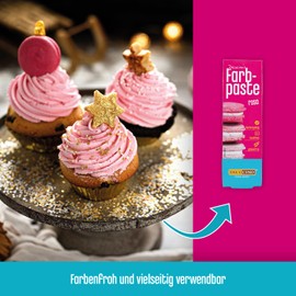 DECOCINO Farbpaste Rosa – 20 g – Lebensmittelfarbe, ideal zum Einfärben von Kuchen, Fondant und Cremes – AZO-frei und glutenfrei