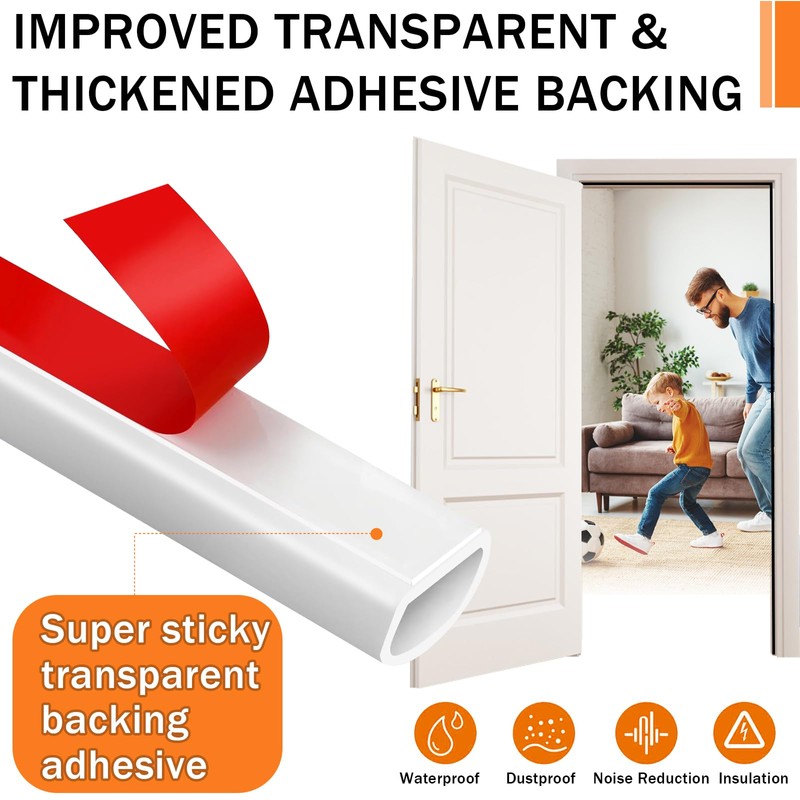 19.7FT Silicone Weather Stripping D Shaped Self Adhesive Door Seal
