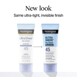Neutrogena Neutrogena Ultra Sheer Dry-Touch Sunscreen For Face & Body, SPF 45 Broad Spectrum UVA/UVB Protection, Lightweight Water Resistant & Non-Greasy, Travel Size Sunscreen, 3 fl. oz 2 pack