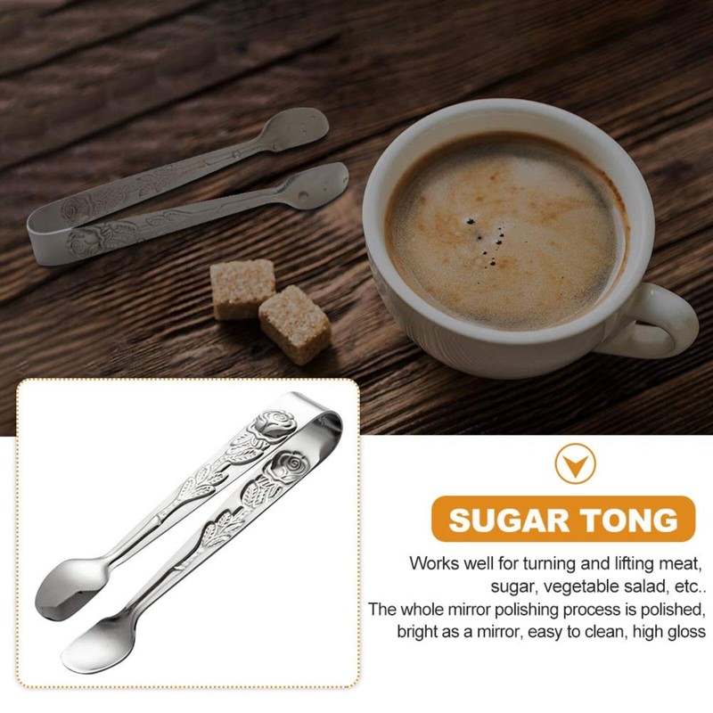 Mini Sugar Tongs - U-Shaped Ice Tongs, Stainless Steel Mini