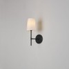 Globe Electric 51859 Clarissa Wall Sconce, Matte Black, White Fabric