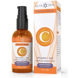 Nuva Skin Sérum Facial De Vitamina C - Sérum Facial Con Vitamina C Y Ácido Hialurónico, Sérum Antiedad, Sérum Iluminador, Sérum Facial Iluminador Con Aceite De Vitamina C, Sérum Facial Para La Producc