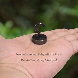 Neosmuk Magnetic Hooks, Cruise Ship Essentials, 40lb+ Heavy Duty Magnetic Hooks for Cruise Cabins, Refrigerator, Grill, Hanging, and Travel | Extra Strong Must-Haves Magnet Hook,Gunmetal