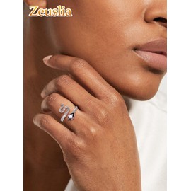 June Birthstone Alexandrite Jewelry Snake Ring for Women Sterling Silver Adjustable Snake Band Ring Gift for Wife