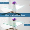 12 Inch Square Ultra Clear Glass Table Top, Flat Edge,