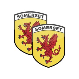 stika.co Pack of 2 Somerset County Flag Signs - Static Cling Window Vinyl - Car, Van, Truck Window Sign - United Kingdom County Flags