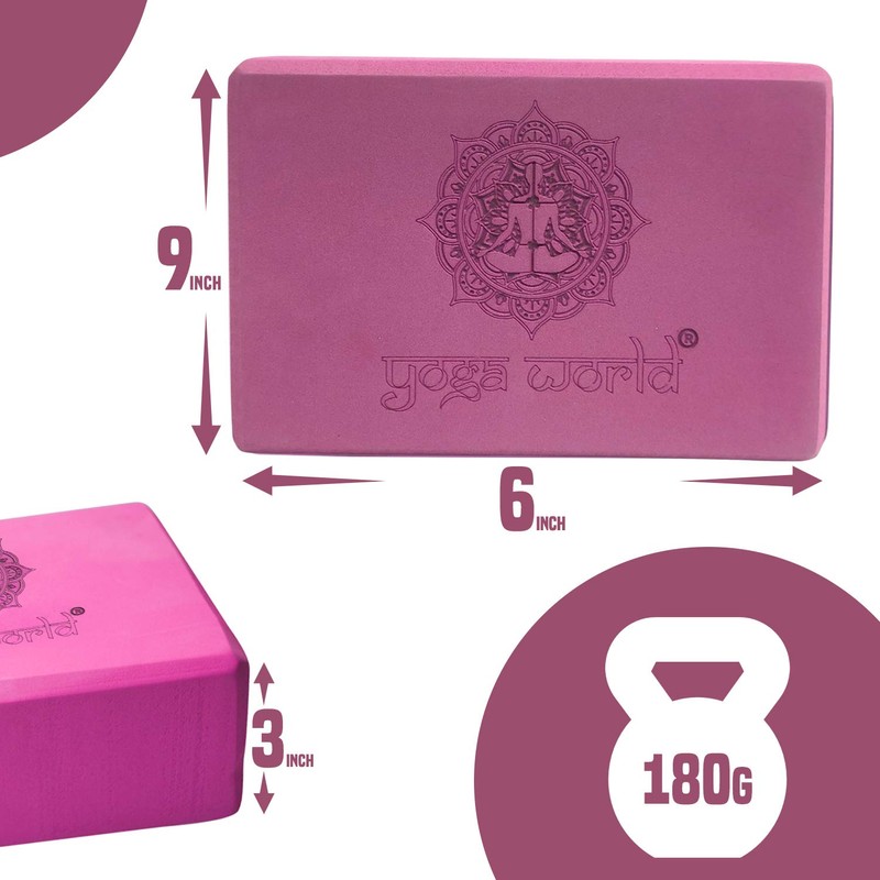 Yoga World EVA Yoga Blocks - High Density and Non-Slip