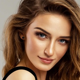 DORO KIMI 14k real solid Yellow Gold black cz Stud chunky Earrings for women black Cubic Zirconia with 14k gold silicone earring flat backs (Black, 6mm)