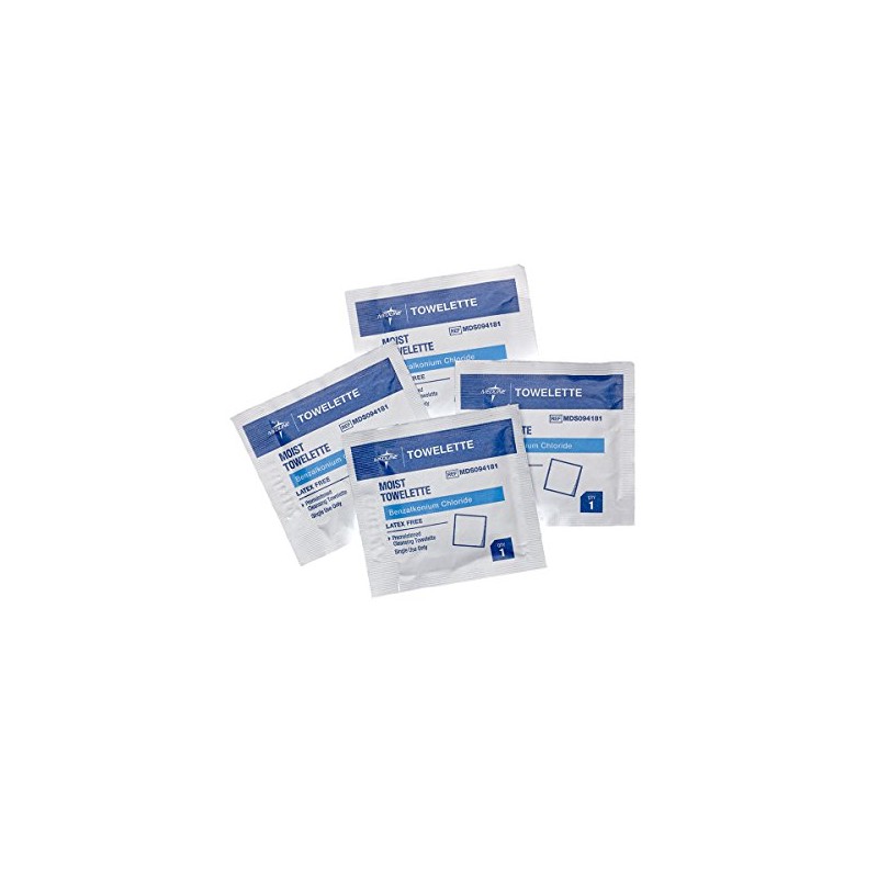 Medline Alcohol-Free Moist Towelettes, Individually Wrapped, Perfect for Travel and