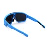 Kush Mens Exposed Mirror Lens Racer Shield Plastic Sunglasses Blue