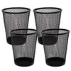 4 Pack Pen Holder Metal Mesh Pencil Holders Round Shaped Pen Holders for Desk Office Wire Mesh Container Pen Organizer,Black