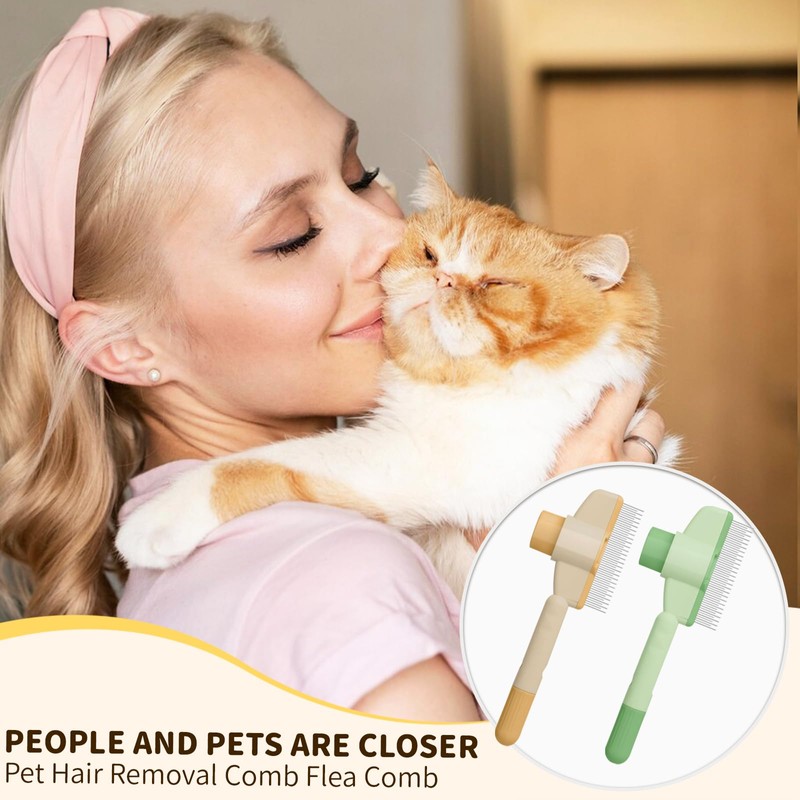 2PCS Flea Comb for Dogs,Pet Hair Removal Flea Comb for