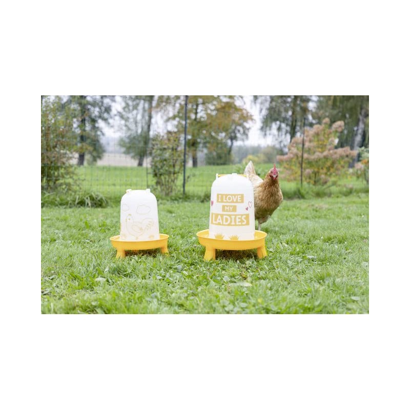 Kerbl Orange 3.0 Litre Plastic Feeder with Feet with Handle