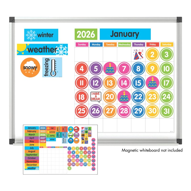 Dowling Magnets Magnet Tools Giant Magnetic Calendar Set, 94 Pieces.
