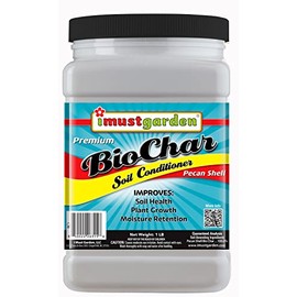 I Must Garden Biochar – Premium Pecan Shell Soil Conditioner – Improves Plant Growth & Moisture Retention – 1lb (2qt)