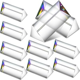 Kanayu 12 Pack Clear Triangular Prism Optical Glass Triple Prism for Photography Effects Physics Teaching Light Spectrum Optics(2.5 Inch)