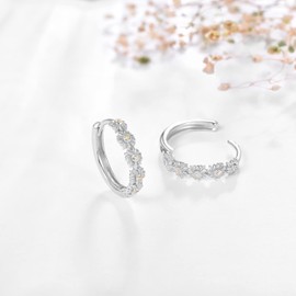 KINGWHYTE Sunflower Hoop Earrings 925 Sterling Silver Flower Hoop Earrings Hypoallergenic Small Huggies Earrings Birthday Christmas Jewelry Gifts for Women