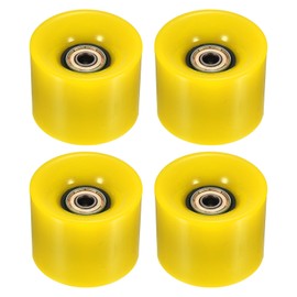 YOKIVE 4 Pcs Skateboard Wheels with Bearing, 80A Skate Scooters Replacement, Great for Skateboarding, Outdoor Street Sports (Golden Yellow, 60mm OD)