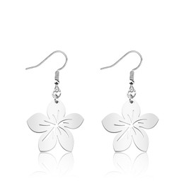 CENWA Plumeria Earring Hawaiian Earring Hawaiian Plumeria Flowers Earrings, Stainless Steel, No Gemstone, GREY