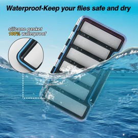Goture 3Pcs Magnetic Fly Fishing Box - Lightweight Waterproof Fly Tackle box Airtight Stowaway Fly Lure Box Fly Assortment Trout Fishing Flies Case Jig Box for Dry/Wet Flies, Nymphs, Streamers, Popper