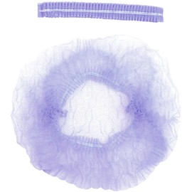Smilco 200pcs/pack Purple Disposable Bouffant Caps, 21inches Hair Net, Elastic Dust Cap for Food Service, Sleeping Head Cover (200-Purple)