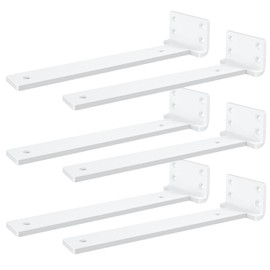 Heavy Duty Shelf Brackets,Floating Shelf Bracket 12 inch 6 Pack L Brackets for Shelves White Metal Support Bracket for DIY Decorative with Mounting Hardware