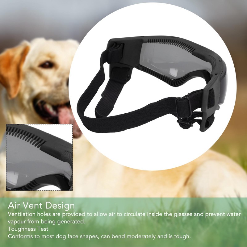 Dog Goggles UV Protection Adjustable Strap Soft Frame Waterproof Anti
