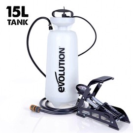 Evolution 35 Gal Pressurised Water Tank With Foot Pump And 9 Ft 10 In Hose For Dust Suppression,White