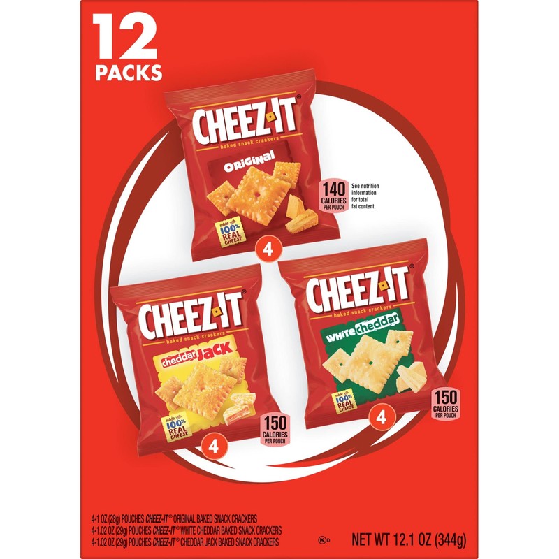 Cheez-It Cheese Crackers, Baked Snack Crackers, Lunch Snacks, Variety Pack,