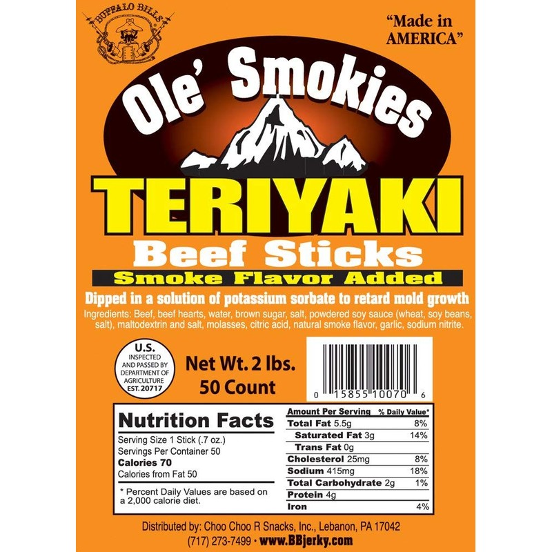 Buffalo Bills 2-lb Teriyaki 5" Ole' Smokies Saddlebag (50 twist-end