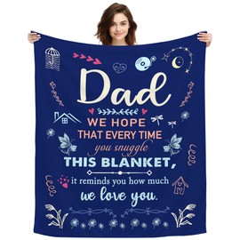 ACAROMAY Dad Gifts from Daughter and Son, Daddy Birthday Gifts for Men Best Dad Throw Blanket Gifts for Father Christmas Decoration Blanket 150x130CM (Dad-A)
