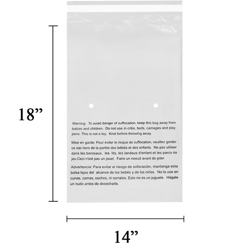 EcoSwift - 14” X 18” (10 Count) Self Seal Clear