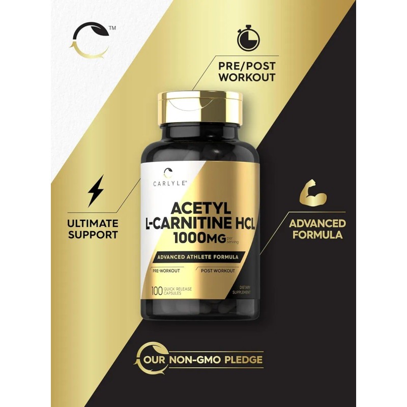 Pre Entreno Acetil L- Carnitina Hcl 100 Cpsulas 1000mg L81