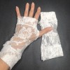 Trixy Xchange White Lace Fingerless Gloves Wedding Arm Cuffs Dead