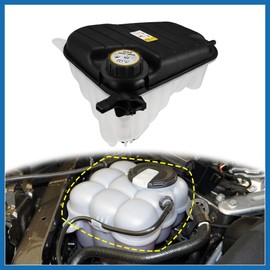 A ABSOPRO 1 Set Coolant Radiator Reservoir Tank C2Z29118 Coolant Overflow Expansion Bottle with Cap and Sensor for Jaguar XF 3.0L 5.0L 2010-2015 Item Replacement